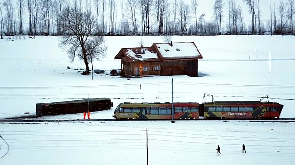 Storm derails train carriage in Switzerland Storm derails train carriage in Switzerland