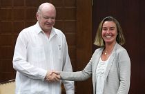 Federica Mogherini et Rodrigo Malmierca, ministre cubain de la coopération