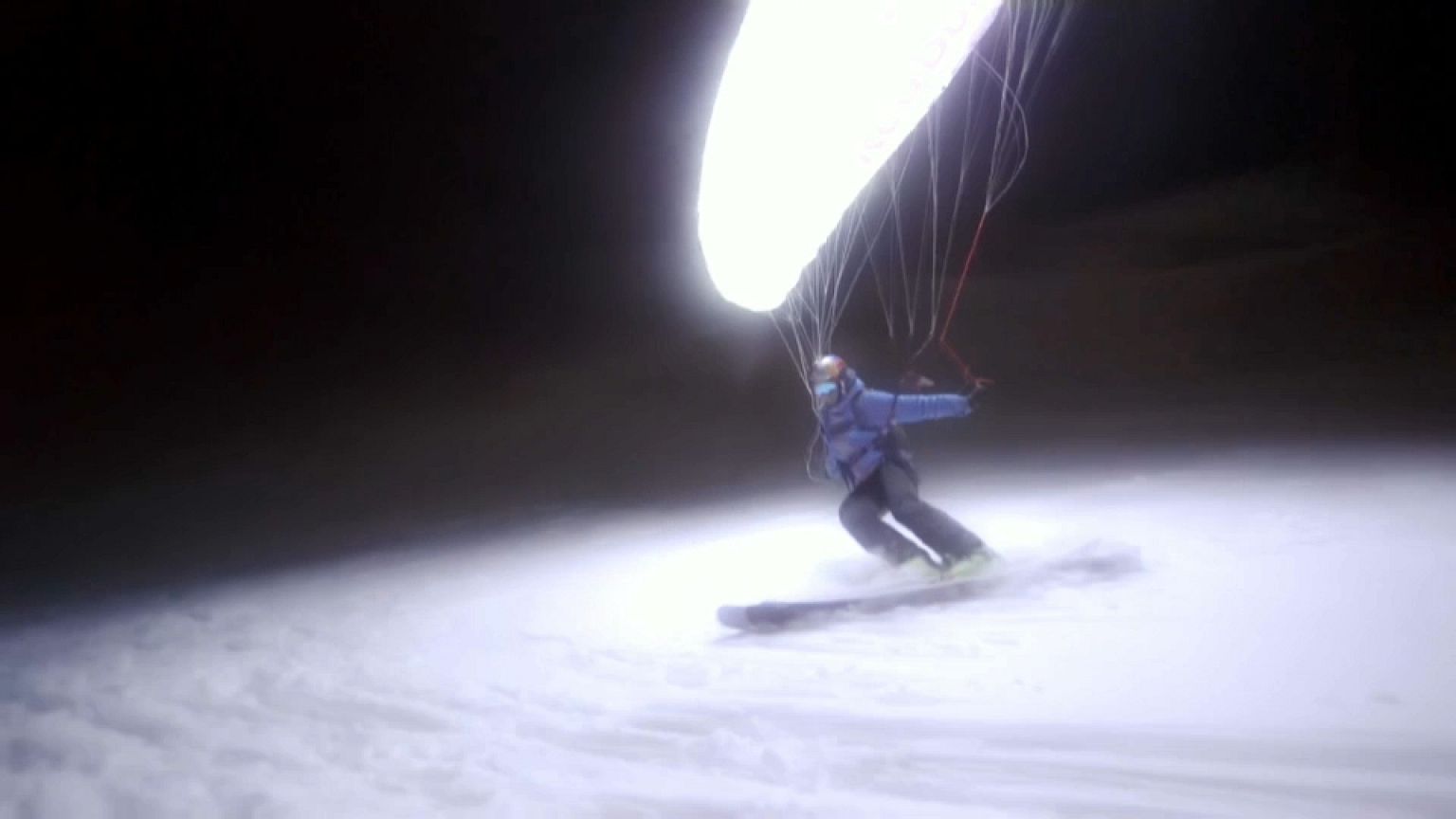 Speed riding nocture à Chamonix