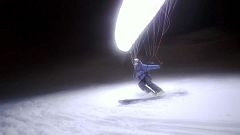 Speed riding nocture à Chamonix