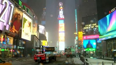 В Нью-Йорке выпал снег