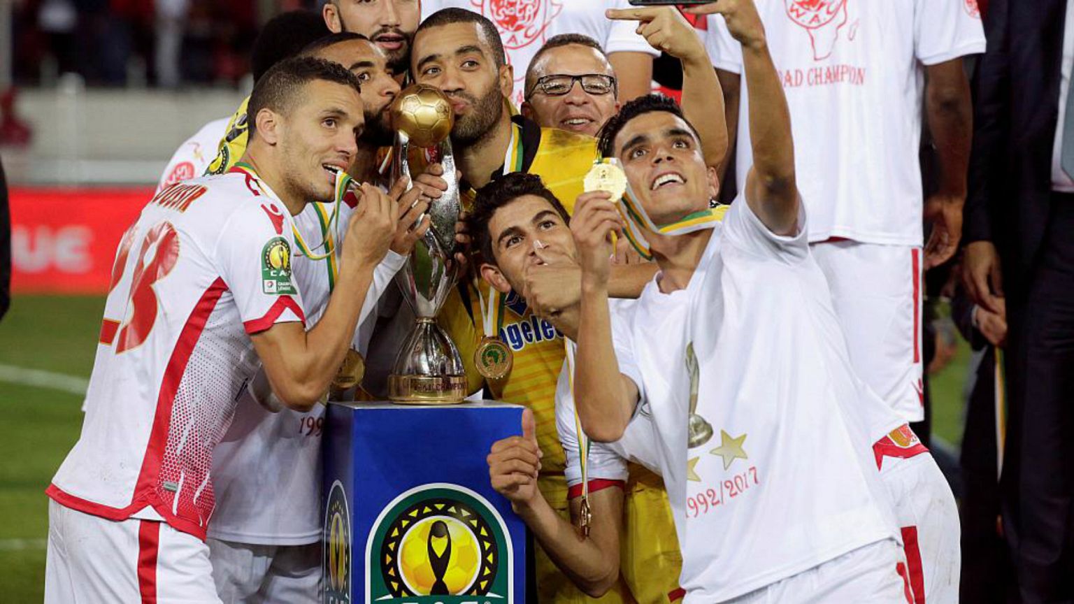  الوداد البيضاوي بعد فوزه ببطولة دوري أبطال افريقيا 
