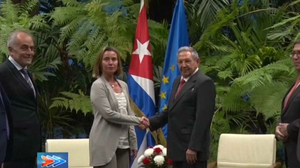 Federica Mogherini chez Raul Castro Federica Mogherini chez Raul Castro