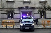 Un camion de police transportant Oriol Junqueras