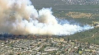 A bushfire leaves a massive trail over Carrum Downs in Melbourne