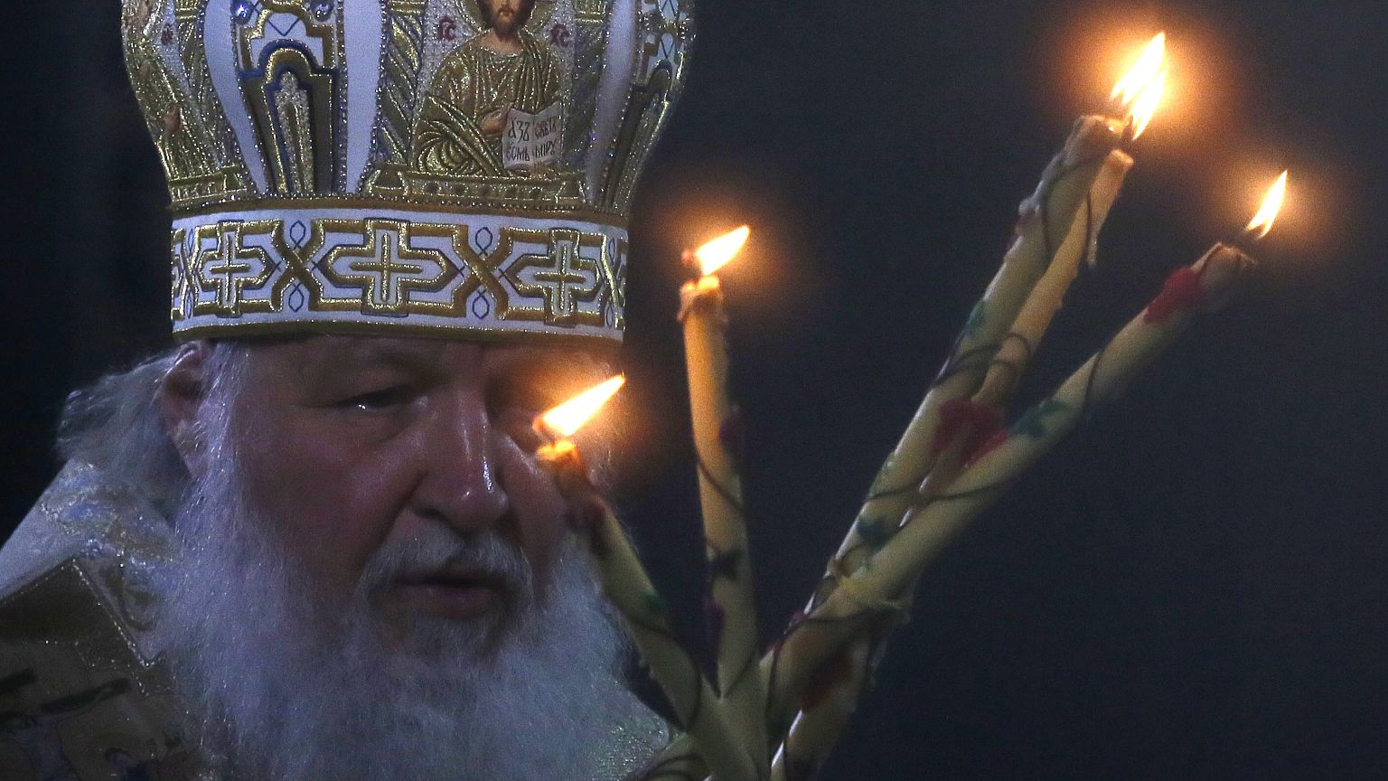 A service at the Christ the Saviour Cathedral in Moscow, January 7, 2018