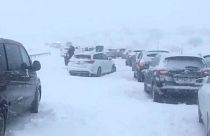 Cars trapped overnight on Spanish motorway due to snow