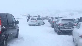 Cars trapped overnight on Spanish motorway due to snow