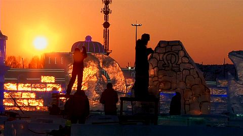 Harbin Uluslararası Buz ve Kar Heykel Festivali başladı