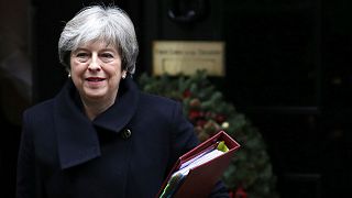 Theresa May leaves 10 Downing Street in London, Dec. 13, 2017