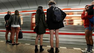Europeans take off their trousers for annual ‘No Pants Subway Ride’
