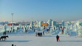 Zehntausende beim Schnee- und Eisfestival in Harbin