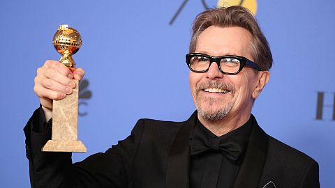 Gary Oldman won best actor in a drama for "Darkest Hour."