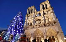 Notre Dame Cathedral in Paris, France - Dec. 12, 2017