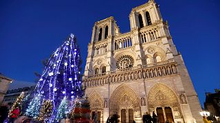 Notre Dame Cathedral in Paris, France - Dec. 12, 2017