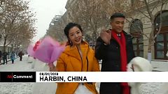 Chinese couples brave cold for ice wedding