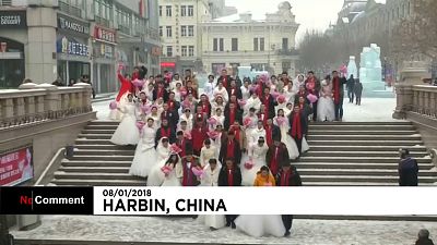 "Ледовая" свадьба в Китае