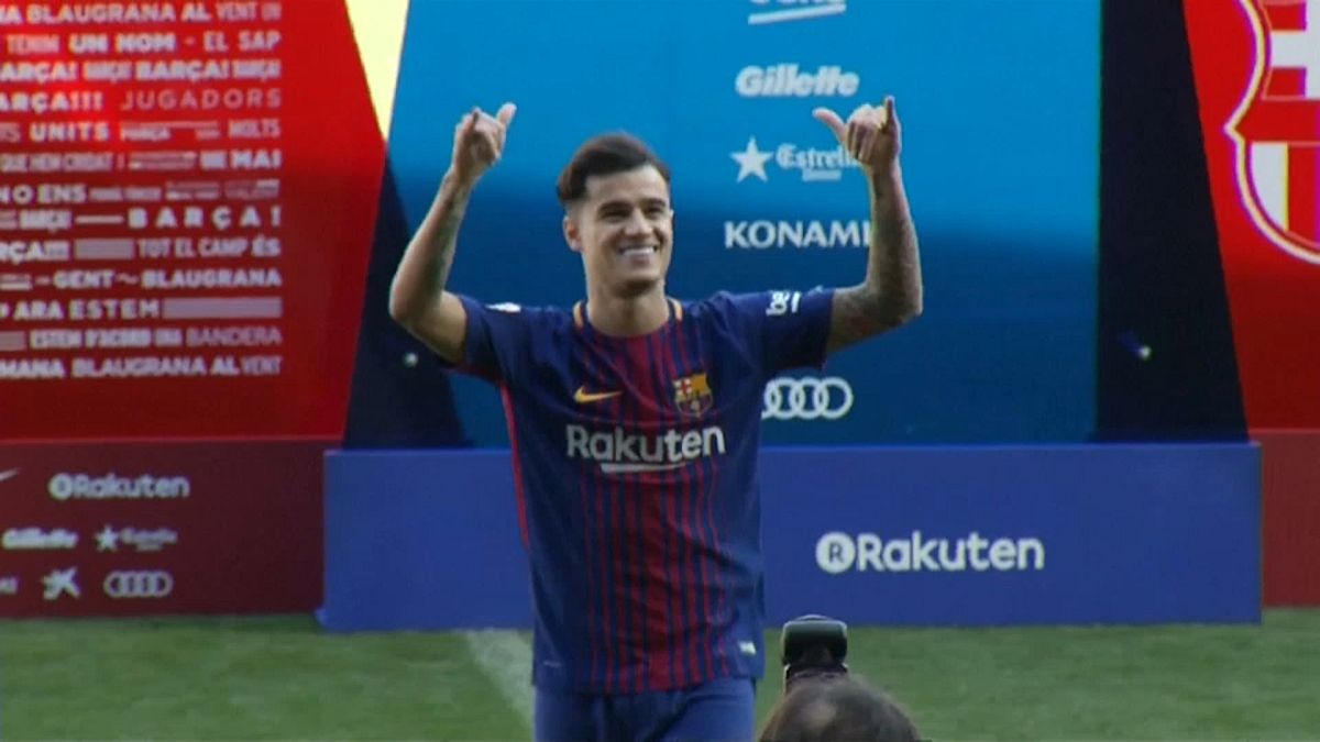 Coutinho fulfils dream as he pulls on a Barcelona shirt for first time at public unveiling