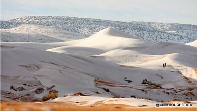 Snow in the Sahara Desert