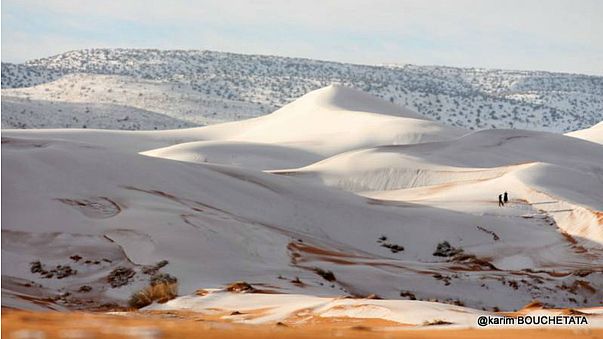 Snow Falls In The Sahara Desert Euronews Snow In The Sahara Desert