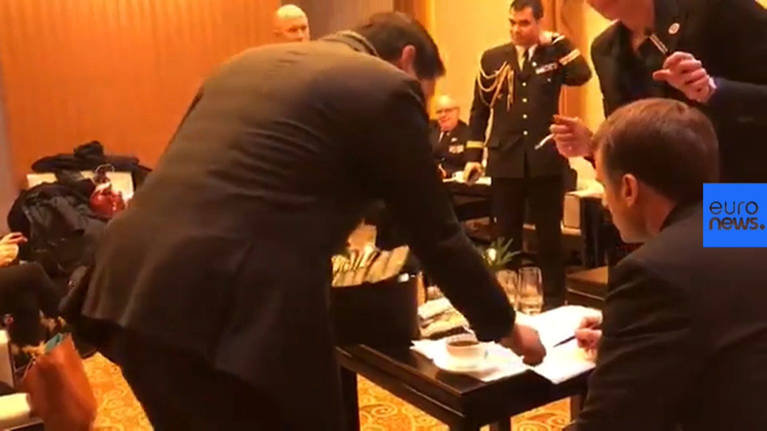 Emmanuel Macron prepares a speech