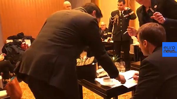 Emmanuel Macron prepares a speech Emmanuel Macron prepares a speech