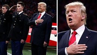 هل نسي ترامب كلمات النشيد الوطني الأميركي؟