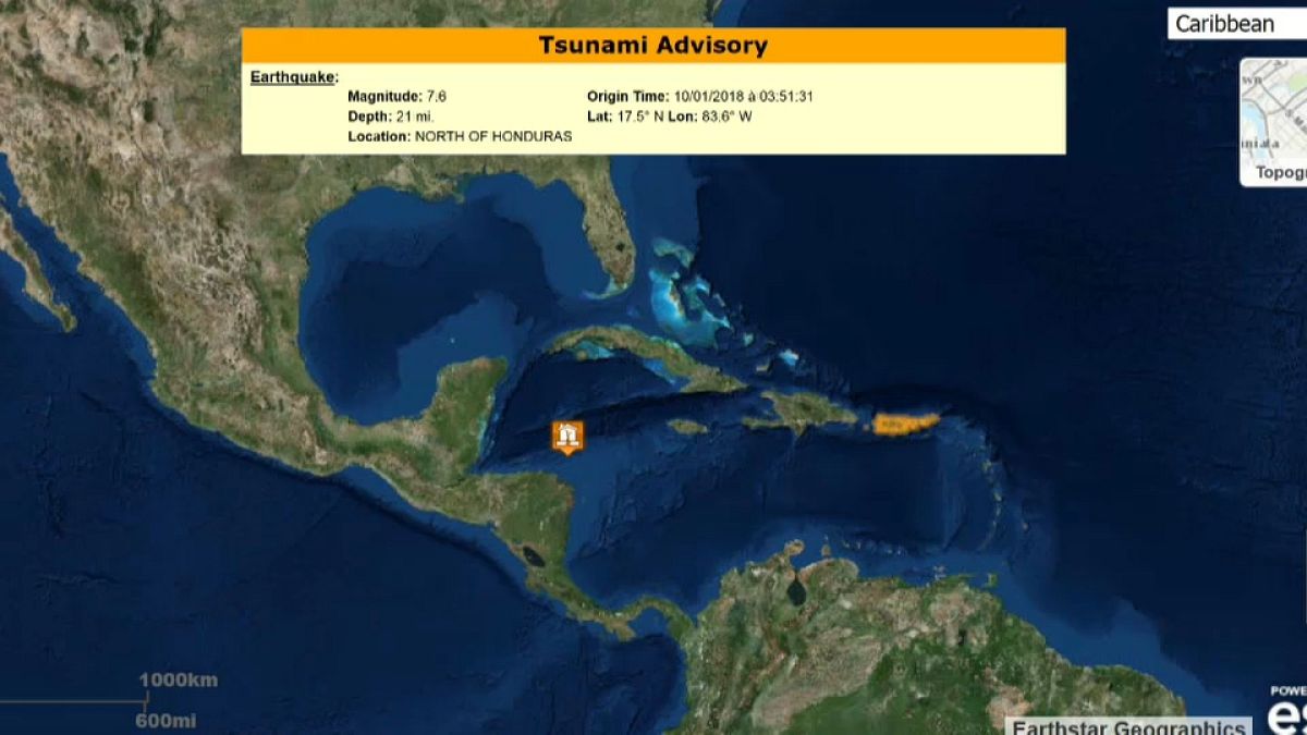 Forte terramoto entre Honduras e Cuba