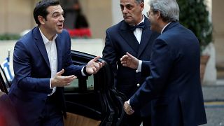 Tsipras e Gentiloni antes da cimeira da Europa do sul
