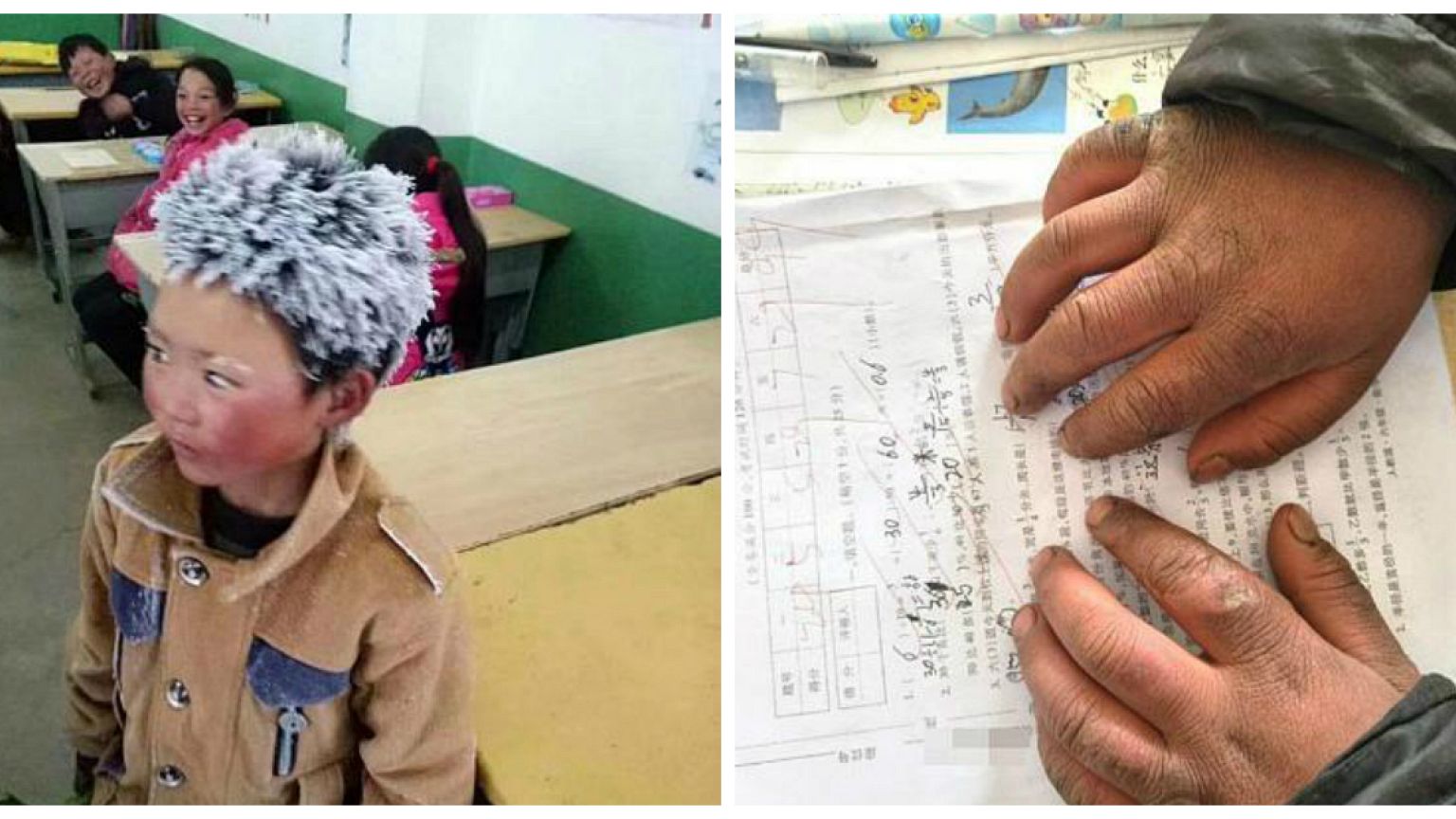 في الصين... "صبيُّ الثلج" يطلب العلم في البرد القارس