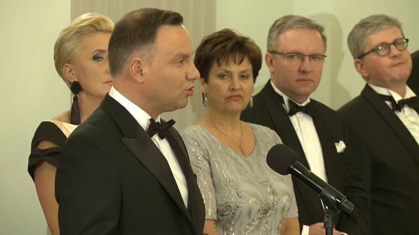 El presidente polaco durante su discurso El presidente polaco durante su discurso
