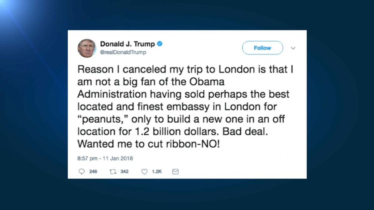 Trump Londra ziyaretini iptal etti