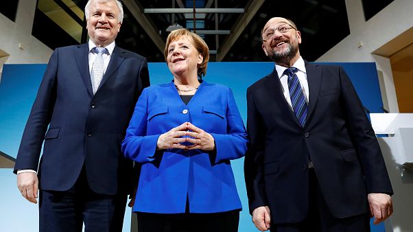 Horst Seehofer, Angela Merkel e Martin Schulz Horst Seehofer, Angela Merkel e Martin Schulz
