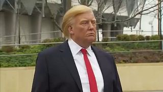 A waxwork of Donald Trump outside the US embassy in London