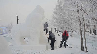 Festival de esculturas de gelo na Sibéria