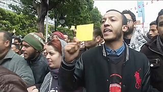 Anti-austerity protests in Tunisia's capital