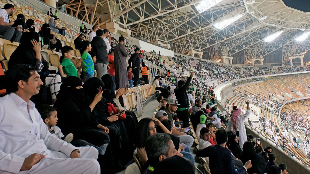 Saudi women attend football match for first time