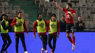 Al Ahly's Walid Azaro celebrates scoring