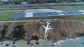 Turkey: Plane skids off runway landing metres from sea