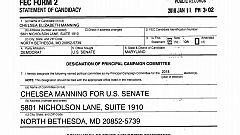 "La dichiarazione di candidatura" di Chelsea Elizabeth Manning