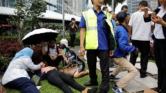 Dozens hurt as floor collapses at Jakarta Stock Exchange