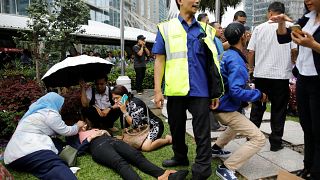 Dozens hurt as floor collapses at Jakarta Stock Exchange