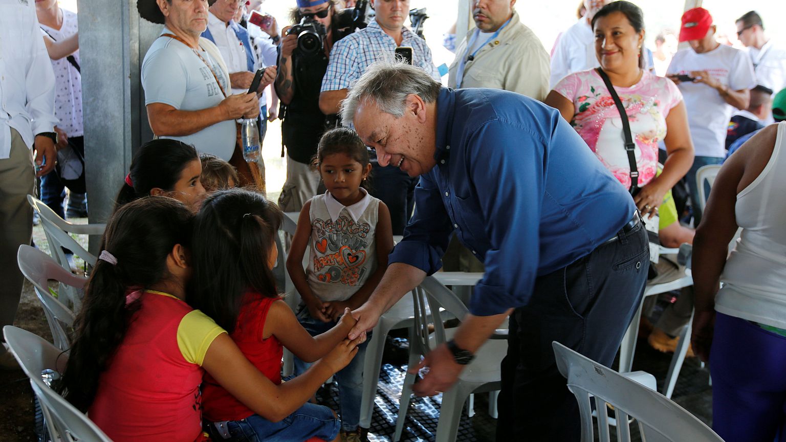 Guterres visita centro de reinserción de las FARC en Buenavista