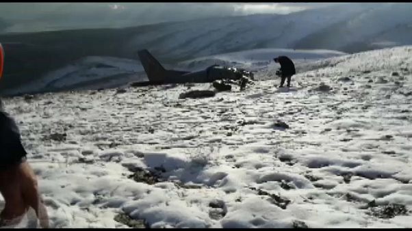 Turkish military plane crashed into hillside Turkish military plane crashed into hillside