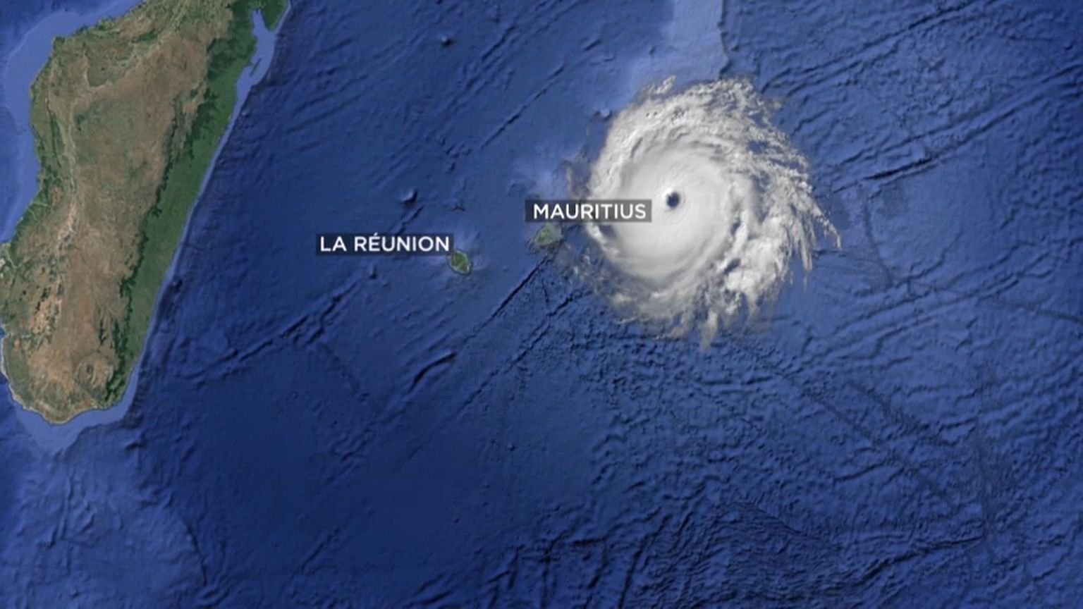 Il ciclone Berguitta punta Mauritius e Réunion 