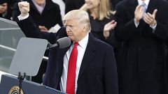 Donald Trump nach seine Rede zur Amtseinführung