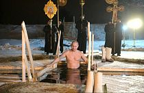 Russian President Vladimir Putin takes an icy dip to mark Epiphany