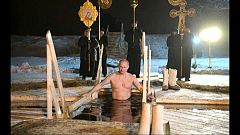 Russian President Vladimir Putin takes an icy dip to mark Epiphany