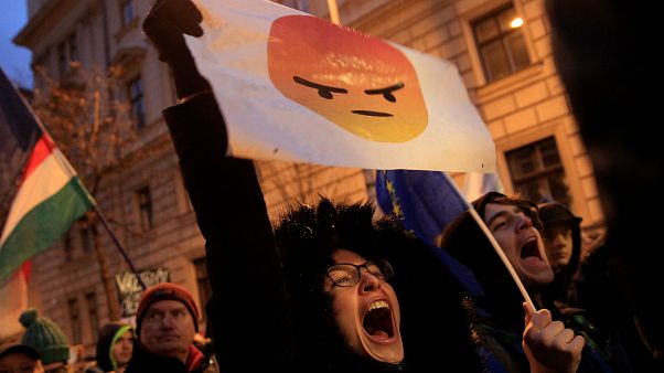 Eğitim reformu isteyen Macar öğrenciler meydanlarda Eğitim reformu isteyen Macar öğrenciler meydanlarda