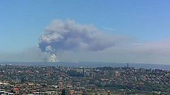 Turistas desalojados por el incendio del Parque Nacional Real de Sídney
